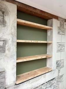 Alignés architecte - Rénovation - niche étagères