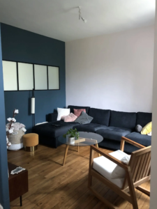 Alignés architecte - salon - couleur bleu