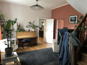 Alignés architecte - salon - couleur terracotta